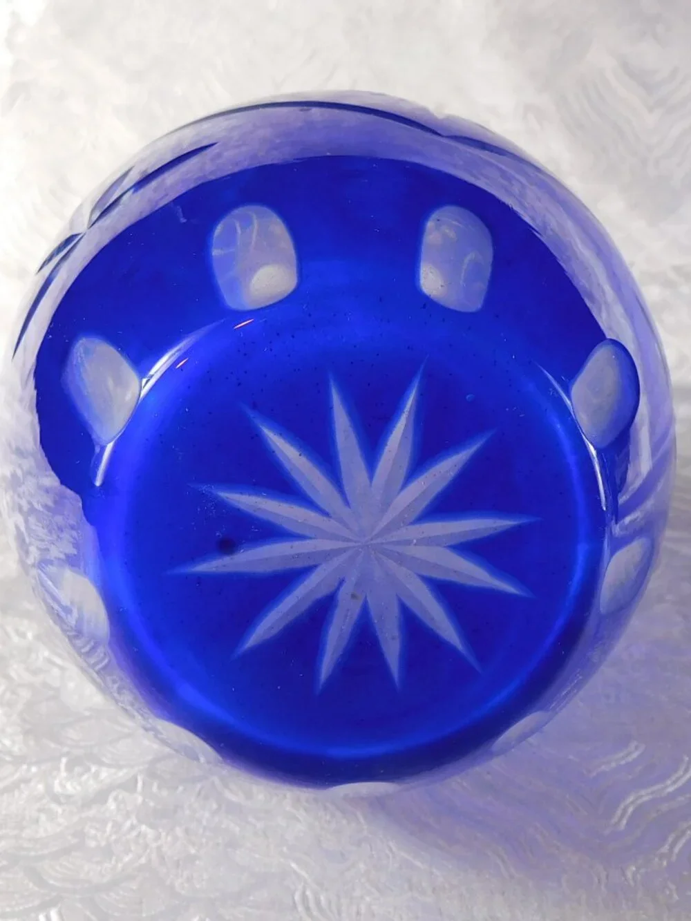 Blue Cut to Clear Vase # 27707